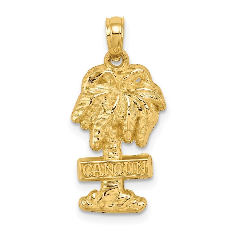 14k Yellow Gold Travel CANCUN Palm Tree Necklace/Bracelet Charm Pendant